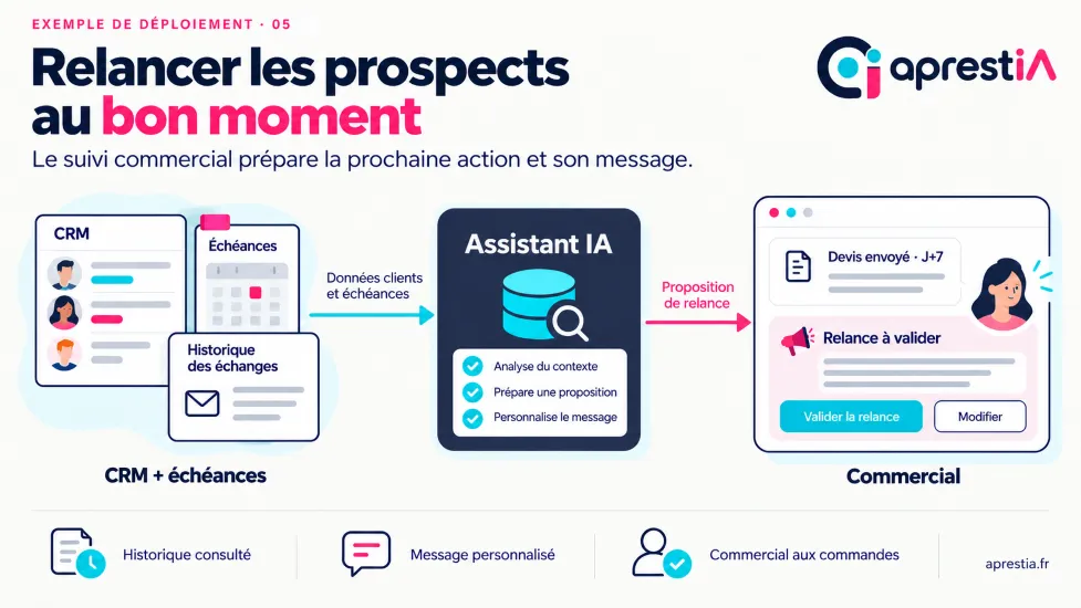 Schéma du processus : relancer les prospects au bon moment.