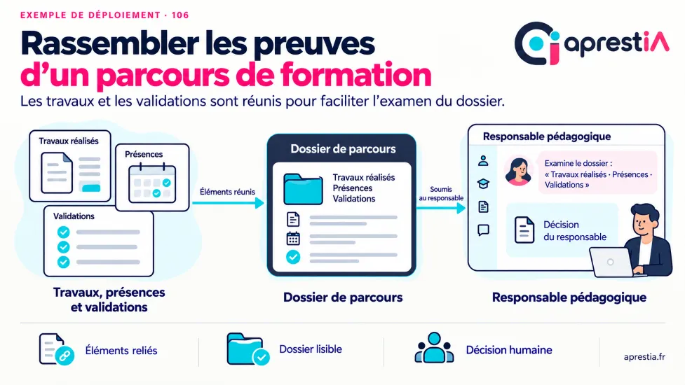 Schéma du processus : rassembler les preuves d’un parcours de formation.