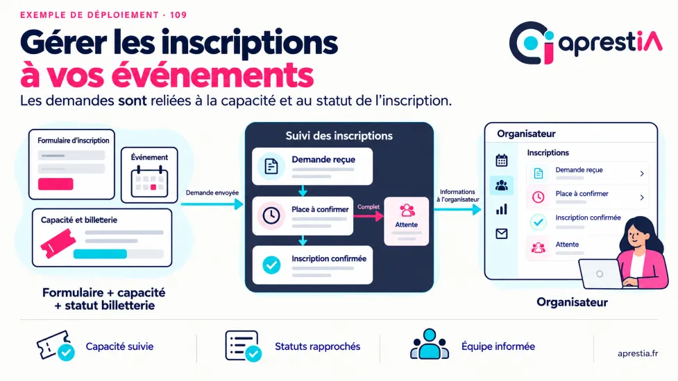 Schéma du processus : gérer les inscriptions à vos événements.
