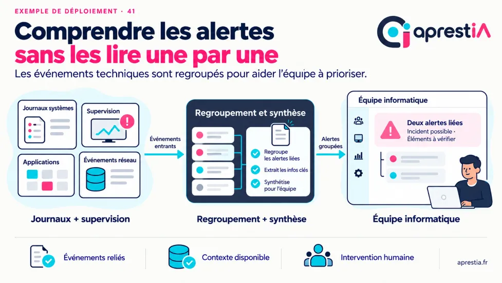 Schéma du processus : comprendre les alertes sans les lire une par une.