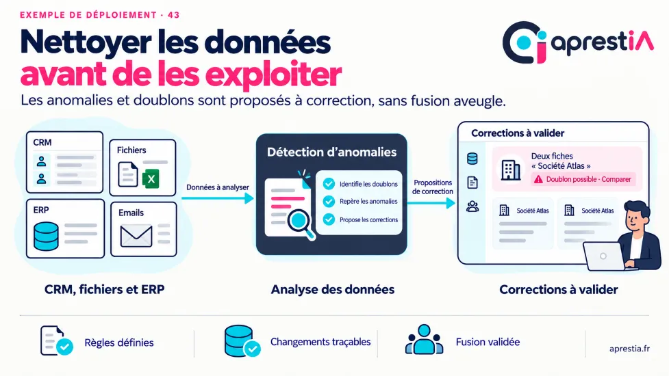 Schéma du processus : nettoyer les données avant de les exploiter.