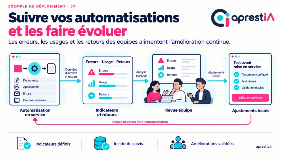 Schéma du processus : suivre vos automatisations et les faire évoluer.