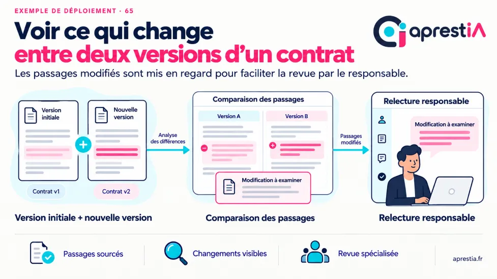 Schéma du processus : voir ce qui change entre deux versions d’un contrat.