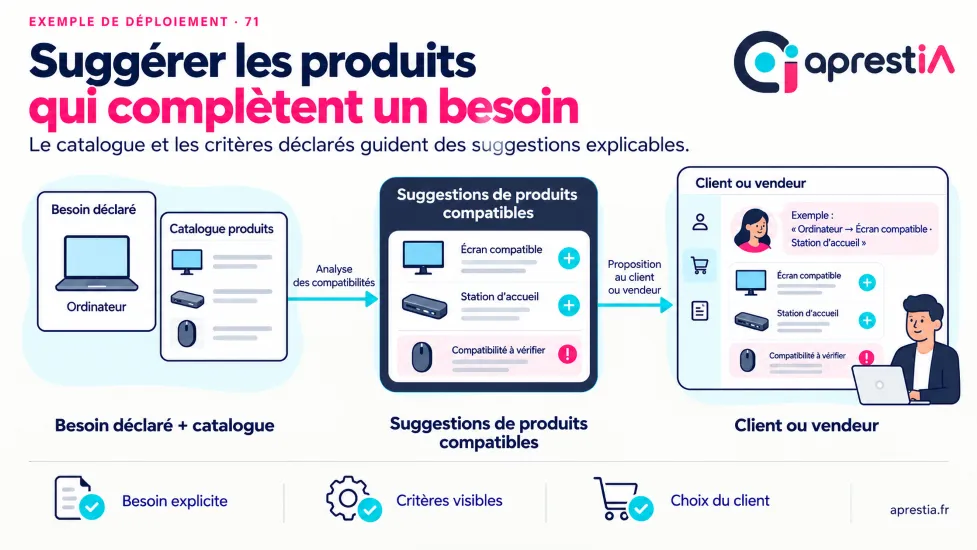 Schéma du processus : suggérer les produits qui complètent un besoin.