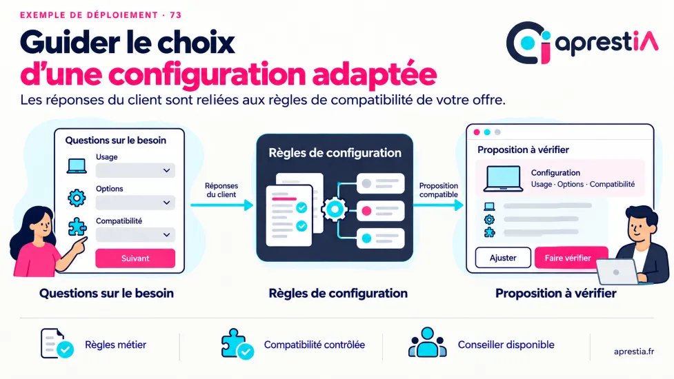 Schéma du processus : guider le choix d’une configuration adaptée.