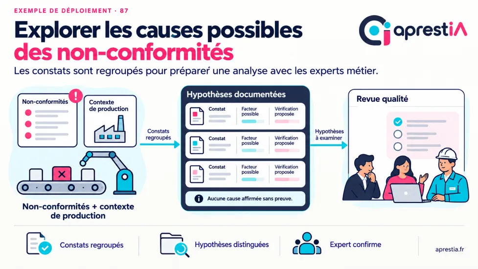 Schéma du processus : explorer les causes possibles des non-conformités.