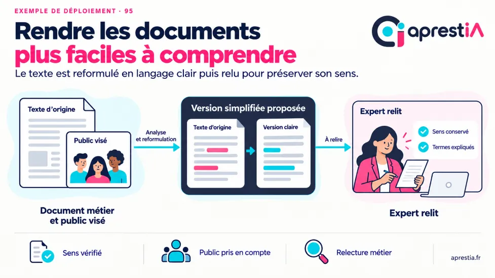 Schéma du processus : rendre les documents plus faciles à comprendre.